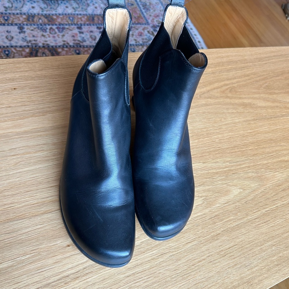 John Fluevog Black Leather Ankle Booties